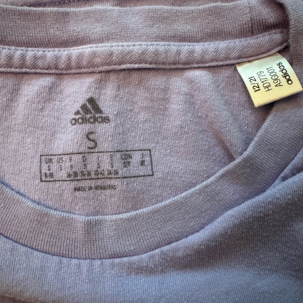 Adidas Girls' Small T-Shirt Cotton Purple Short Sleeve - Picture 7 of 8